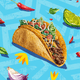 Tacos on a blue background