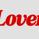 Red text saying 'Lover' on a gray background