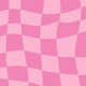Pink checkered background with a roller skate design