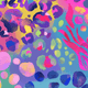 Colorful abstract pattern with various shapes and the text 'Let’s Get Wild'