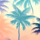 Tropical palm trees in a gradient background