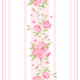 Floral pattern with pink roses on a striped background