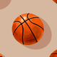 Illustration of a basketball on a beige background