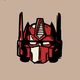 Red and white cartoon robot head illustration