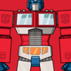 Transformers™ Optimus Prime character illustration on a red background
