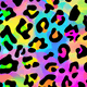 Colorful leopard print pattern in vibrant hues