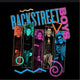 Backstreet Boys graphic design featuring colorful text and images of the band members.