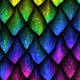 Colorful scale pattern in shades of blue, green, and purple