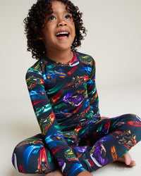 Baby Kids Bamboo Pajamas — Hot Wheels™ Race Day Long Sleeve Pajama Set — Image 6
