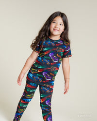 Baby Kids Bamboo Pajamas — Hot Wheels™ Race Day Short Sleeve Pajama Set — Image 1