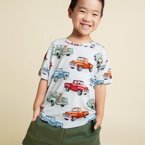 Baby Kids Bamboo Pajamas — Navy or Not + Sage the Day + Ruff Ride T-Shirts Bundle — Image 4