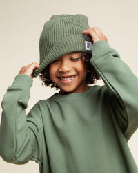 Baby Kids Bamboo Pajamas — Sage the Day Kid's Beanie — Image 1