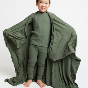 Baby Kids Bamboo Pajamas — Sage the Day Bum Bum Blanket — Image 1