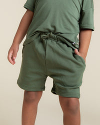 Baby Kids Bamboo Pajamas — Sage the Day Pull-On Shorts — Image 1