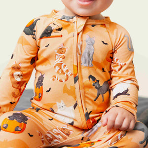Baby Kids Bamboo Pajamas — Scaredy Catwalk Convertible Romper — Image 5