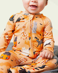 Baby Kids Bamboo Pajamas — Scaredy Catwalk Convertible Romper — Image 5