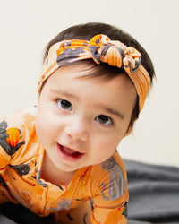 Baby Kids Bamboo Pajamas — Scaredy Catwalk Headwrap — Image 1