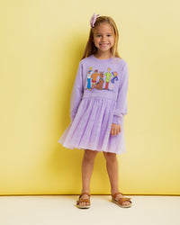 Baby Kids Bamboo Pajamas — Scooby-Doo™ Gang Long Sleeve Sweatshirt Tulle Dress & Shorts Set — Image 1