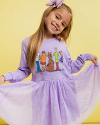 Baby Kids Bamboo Pajamas — Scooby-Doo™ Gang Long Sleeve Sweatshirt Tulle Dress & Shorts Set — Image 1