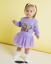 Baby Kids Bamboo Pajamas — Scooby-Doo™ Gang Long Sleeve Sweatshirt Tulle Dress with Snaps — Image 1