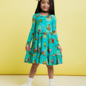 Baby Kids Bamboo Pajamas — Scooby-Doo™ Mystery Crew Long Sleeve Dress & Shorts Set — Image 1