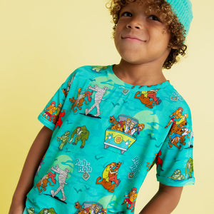 Baby Kids Bamboo Pajamas — Scooby-Doo™ Mystery Crew T-Shirt — Image 1