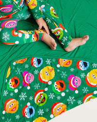 Baby Kids Bamboo Pajamas — Sesame Street™ Holiday Cheer Bum Bum Blanket — Image 3