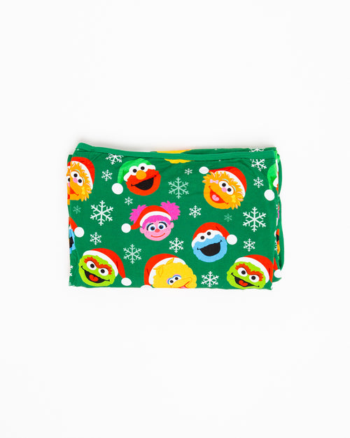 Baby Kids Bamboo Pajamas — Sesame Street™ Holiday Cheer Bum Bum Blanket — Image 2