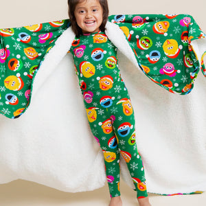Baby Kids Bamboo Pajamas — Sesame Street™ Holiday Cheer Bum Bum Blanket - Plush — Image 1