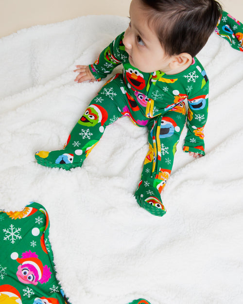 Baby Kids Bamboo Pajamas — Sesame Street™ Holiday Cheer Bum Bum Blanket - Plush — Image 4