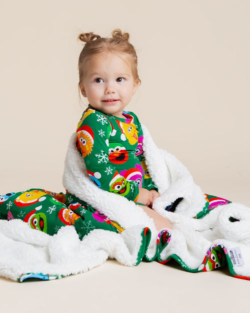 Baby Kids Bamboo Pajamas — Sesame Street™ Holiday Cheer Bum Bum Blanket - Plush — Image 5