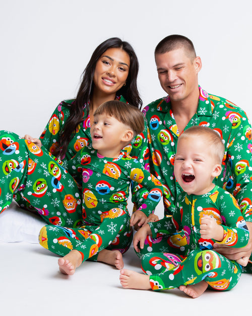 Baby Kids Bamboo Pajamas — Sesame Street™ Holiday Cheer Convertible Romper — Image 3