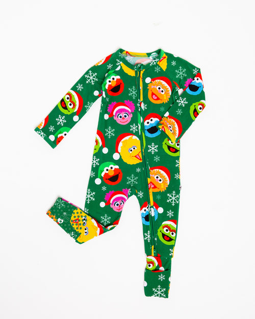 Baby Kids Bamboo Pajamas — Sesame Street™ Holiday Cheer Convertible Romper — Image 5
