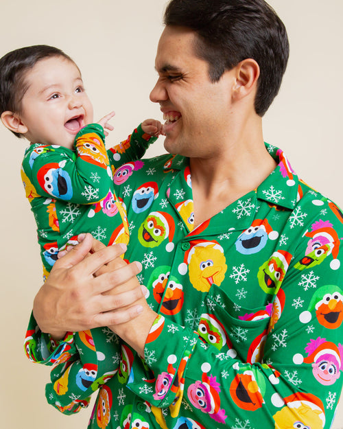 Baby Kids Bamboo Pajamas — Sesame Street™ Holiday Cheer Footie — Image 4