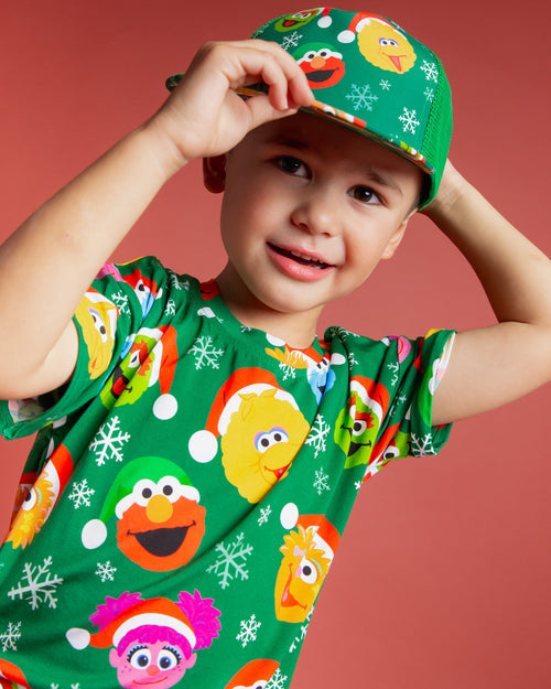 Baby Kids Bamboo Pajamas — Sesame Street™ Holiday Cheer Hat — Image 4