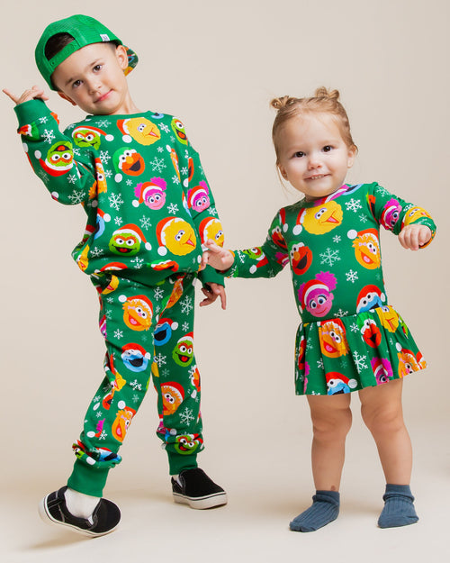 Baby Kids Bamboo Pajamas — Sesame Street™ Holiday Cheer Hat — Image 8