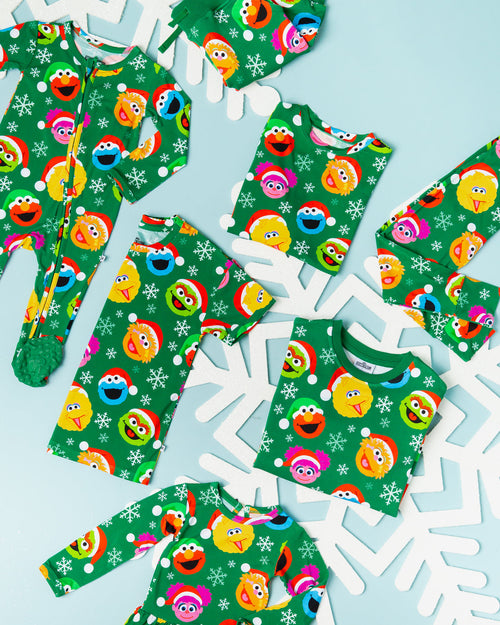 Baby Kids Bamboo Pajamas — Sesame Street™ Holiday Cheer Long Sleeve Pajama Set — Image 5