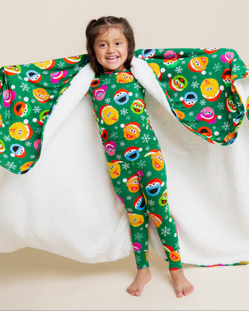 Baby Kids Bamboo Pajamas — Sesame Street™ Holiday Cheer Long Sleeve Pajama Set — Image 7