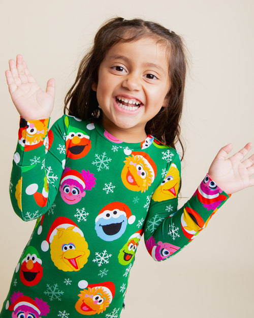 Baby Kids Bamboo Pajamas — Sesame Street™ Holiday Cheer Long Sleeve Pajama Set — Image 4