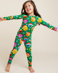 Baby Kids Bamboo Pajamas — Sesame Street™ Holiday Cheer Long Sleeve Pajama Set — Image 1
