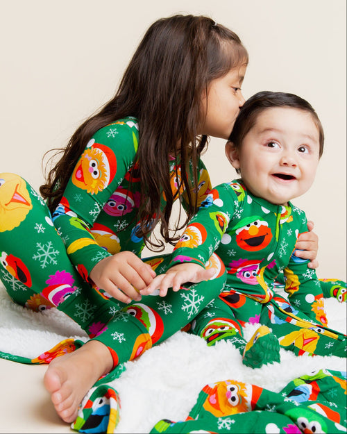 Baby Kids Bamboo Pajamas — Sesame Street™ Holiday Cheer Long Sleeve Pajama Set — Image 8