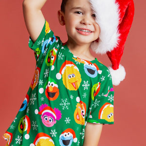 Baby Kids Bamboo Pajamas — Sesame Street™ Holiday Cheer T-Shirt — Image 1