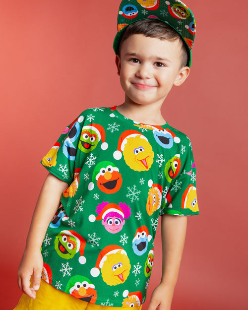 Baby Kids Bamboo Pajamas — Sesame Street™ Holiday Cheer T-Shirt — Image 4