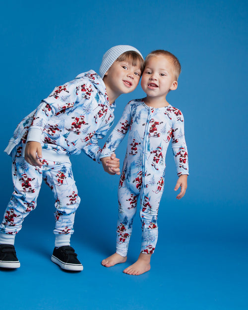 Baby Kids Bamboo Pajamas — Sleigh the Slopes Convertible Romper — Image 5
