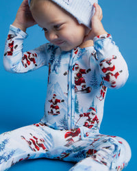 Baby Kids Bamboo Pajamas — Sleigh the Slopes Convertible Romper — Image 1
