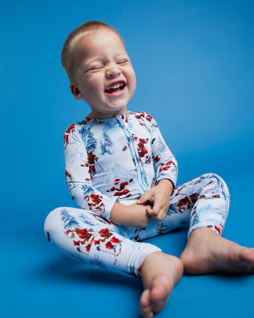 Baby Kids Bamboo Pajamas — Sleigh the Slopes Convertible Romper — Image 13