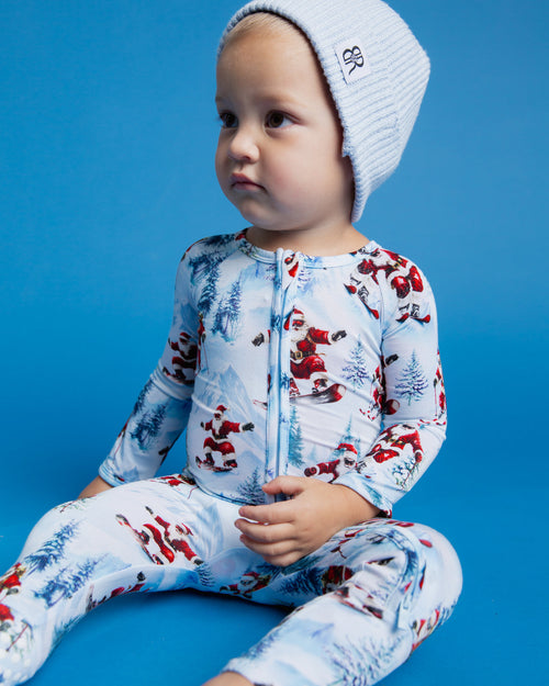 Baby Kids Bamboo Pajamas — Sleigh the Slopes Kid's Beanie — Image 5