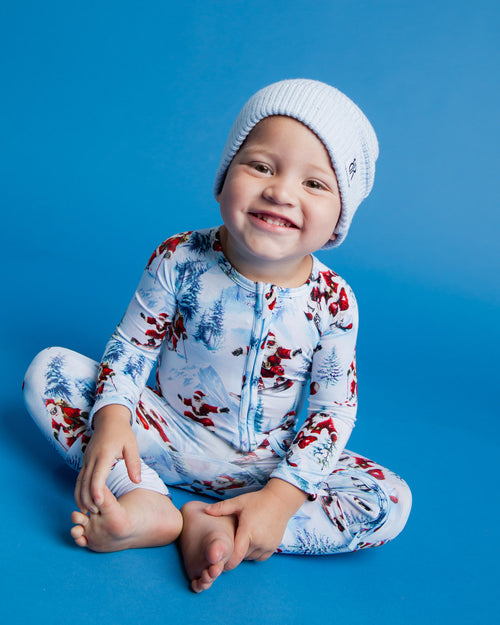 Baby Kids Bamboo Pajamas — Sleigh the Slopes Kid's Beanie — Image 6