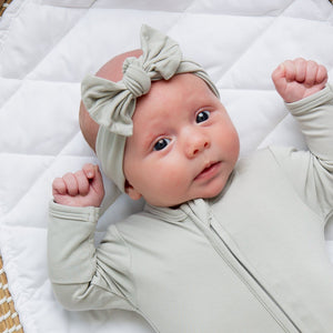 Baby Kids Bamboo Pajamas — Stone Cold Cutie Headwrap — Image 1