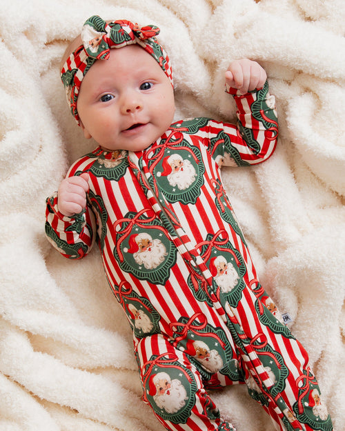 Baby Kids Bamboo Pajamas — Up Claus & Personal Headwrap — Image 3